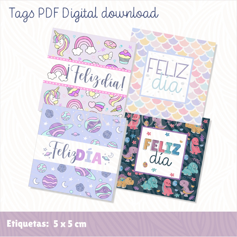 Kit completo de etiquetas Día del niño - 20 Archivos PDF