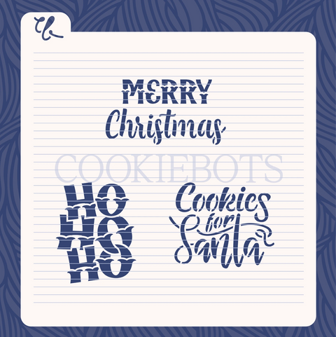 3 Frases Navidad Stencil