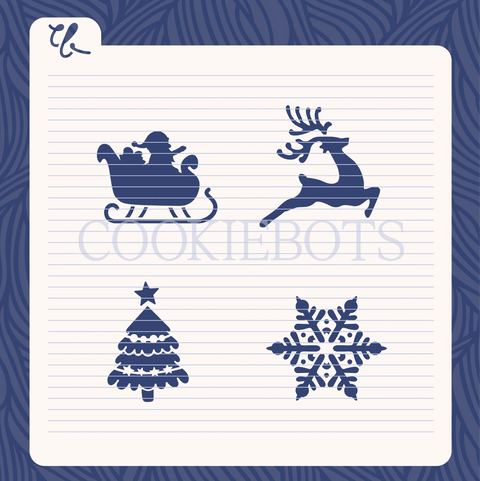 4 Figuras Navidad Stencil