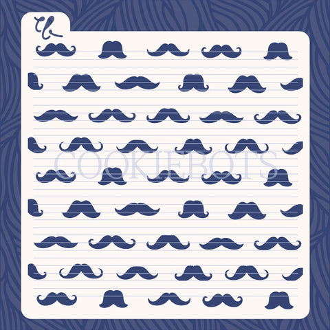 Various Mustaches Stencil