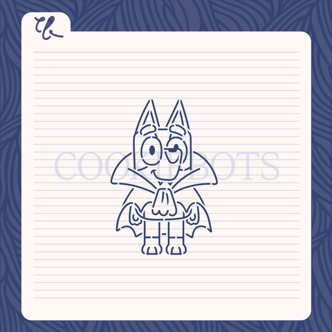 Bluey Vampiro Stencil-Cortador de Galletas