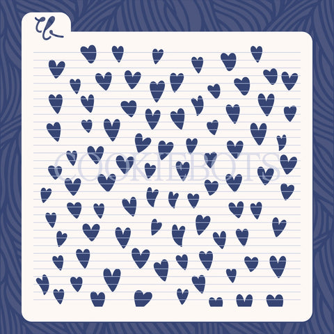 Watercolor Hearts Stencil