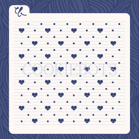 Hearts and dots Stencil