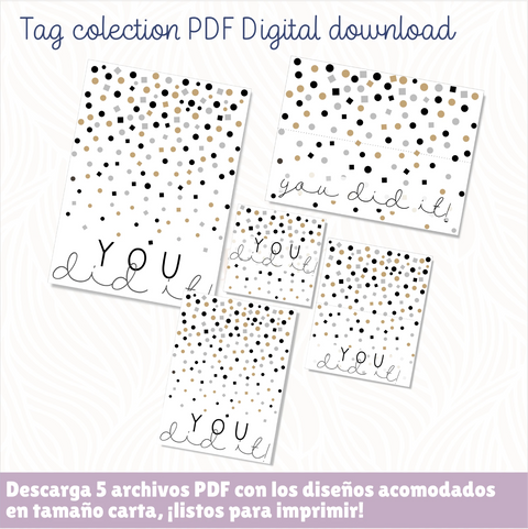 Graduation Confetti - Digital Download 5 PDF Files