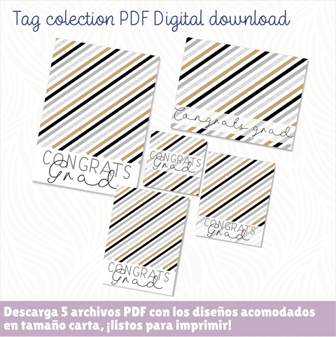 Graduation Stripes - Digital Download 5 PDF Files