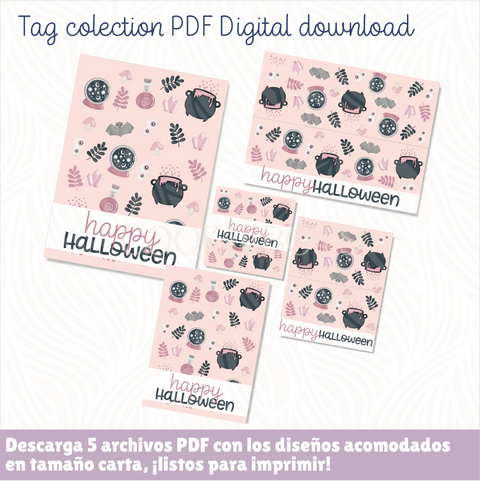 Pink Halloween - Digital Download 5 PDF Files