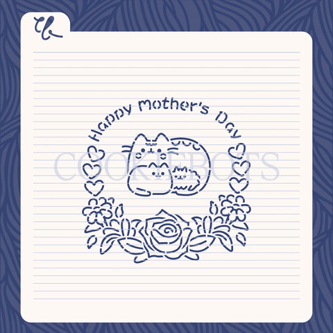 Happy Mother's Day Kawaii Stencil-Cortador