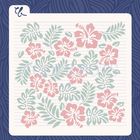 Hibiscus Stencil 2 pcs