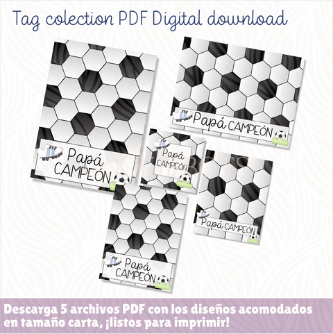 Father's Day Soccer - Digital Download 5 PDF Files