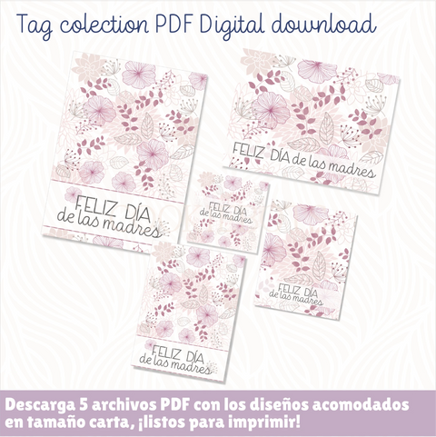 Mothers Day (Flowers) - Digital Download 5 PDF Files