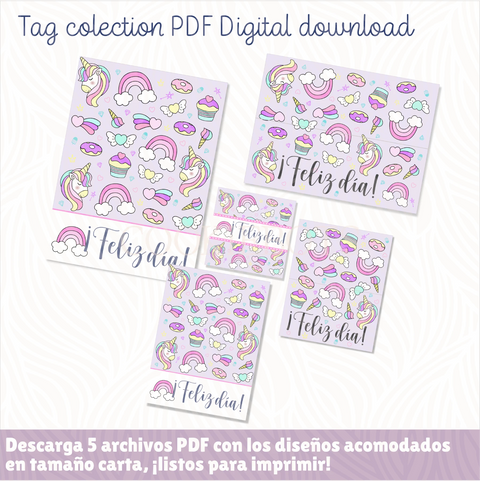 Colección Unicornios - Descarga digital 5 Archivos PDF