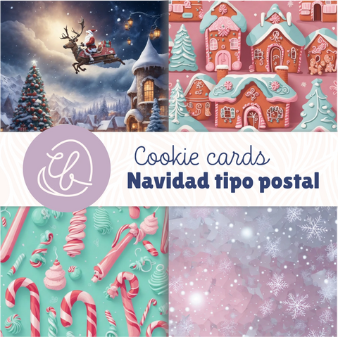 Colección Navidad tipo postal - Descarga digital 8 Archivos PDF