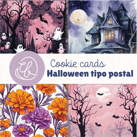 Colección Halloween tipo postal - Descarga digital 8 Archivos PDF