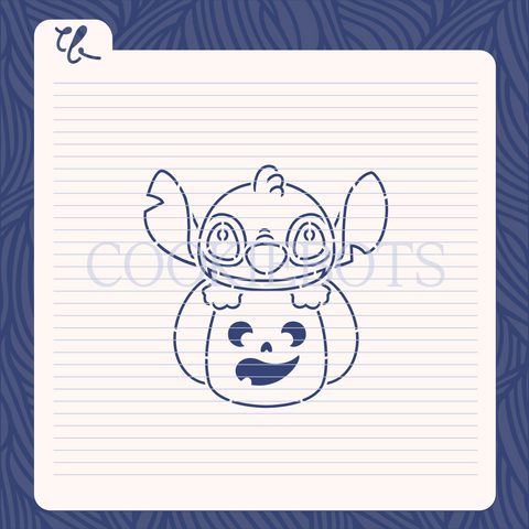 Stitch Calabaza Stencil-Cortador de Galletas