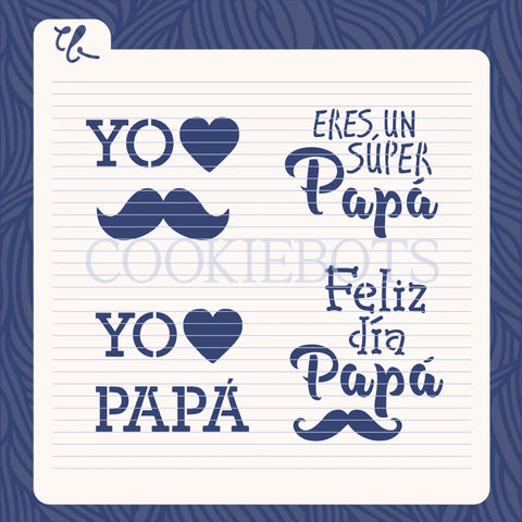 Yo love papá varios Stencil