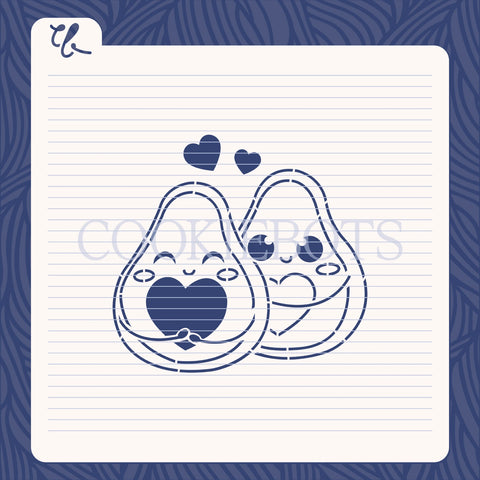 Aguacates in love Stencil-Cortador