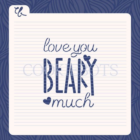 Love you beary much Stencil-Cortador