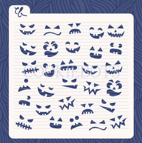 Pumpkin Faces Stencil