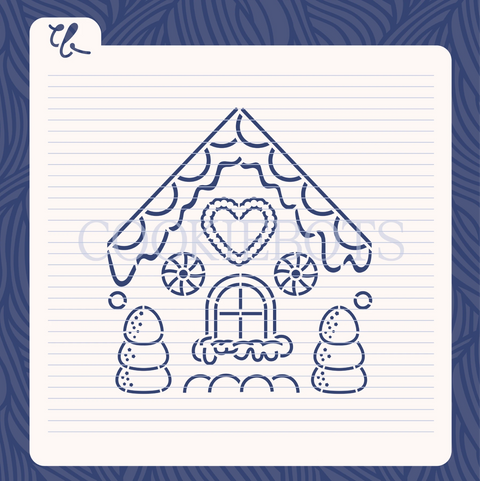 Little Gingerbread House Back Stencil-Cutter