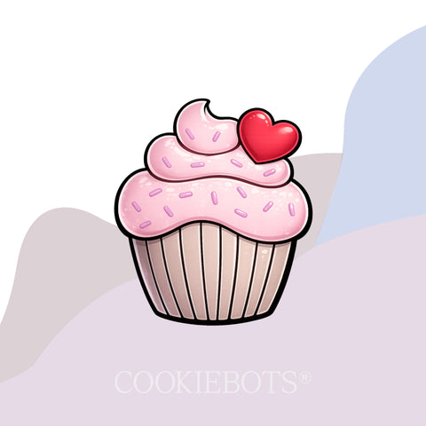 Cupcake con corazón Cortador de Galletas