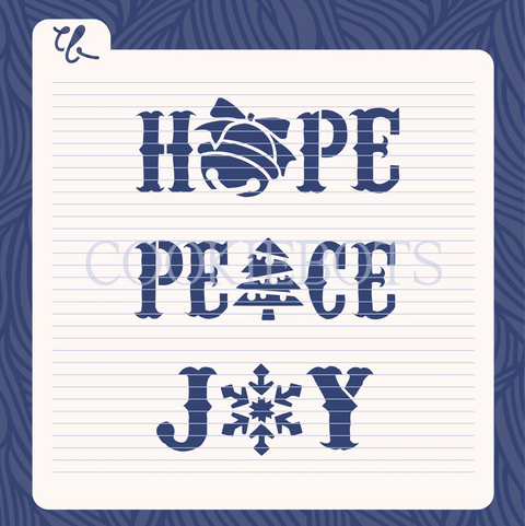 Hope Peace Joy Stencil