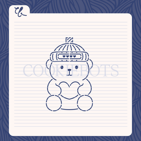 Oso latte Stencil-Cortador