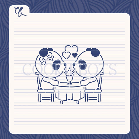 Pandas in love Stencil-Cutter