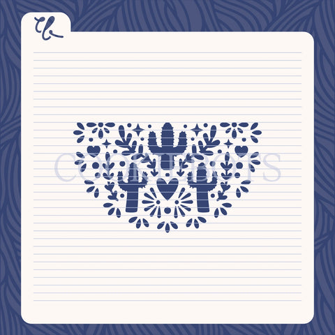 Papel picado Cactus Stencil-Cortador