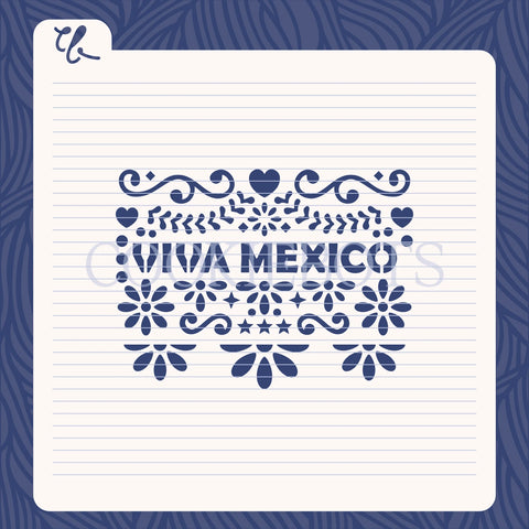 Papel picado Viva México Stencil-Cortador