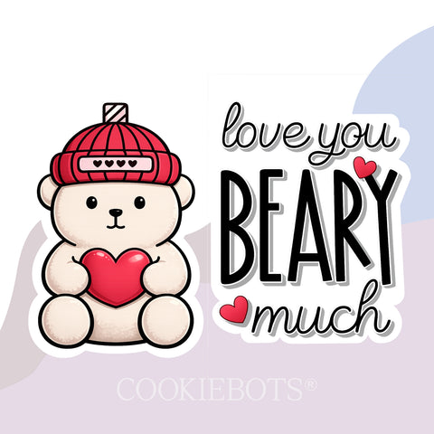 Oso latte Set de Cortadores de Galletas y Stencil