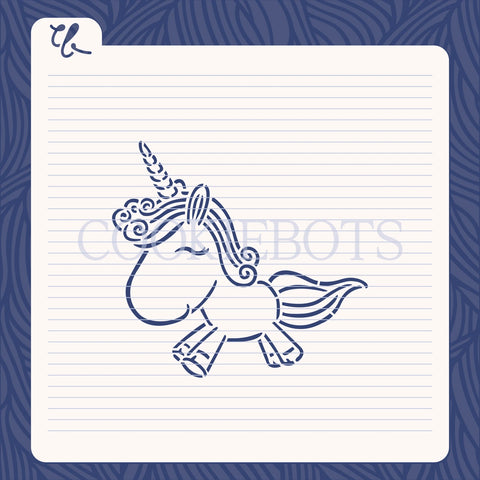 Unicornio bebé Stencil-Cortador