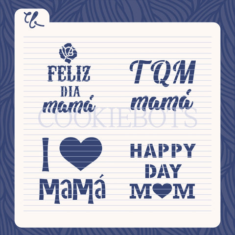 4 phrases mom Stencil